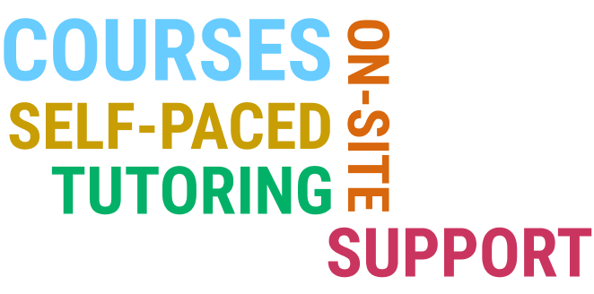 Courses, Self-Paced, tutoring, on-site, support