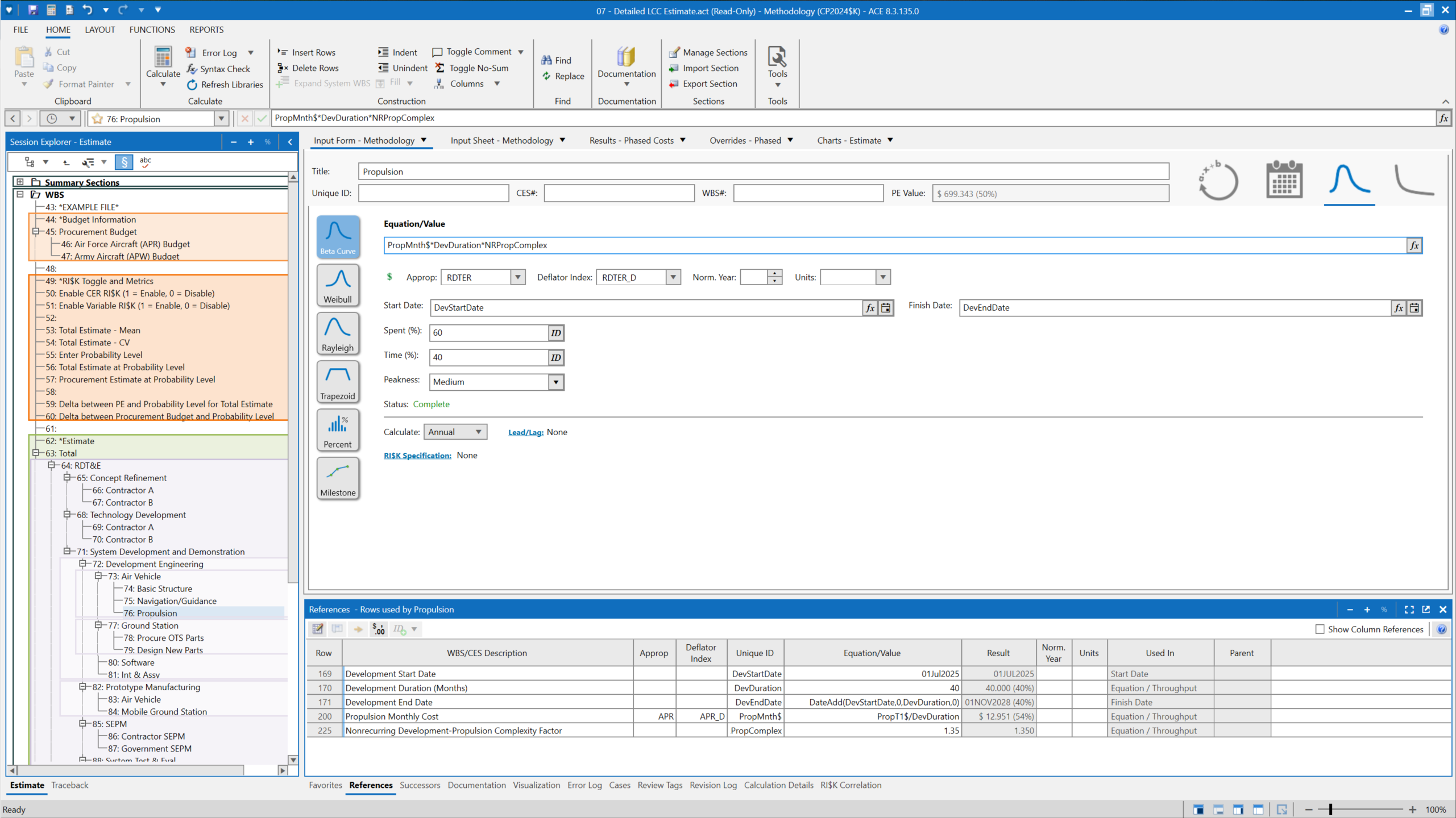 ACEIT 8.3: Input Forms